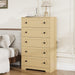 for Bedroom, 50" Tall Large Dresser with Deep Drawers & Metal Knobs, Wooden Mid Century Modern Chest of Drawers for Living Room, Entryway, Hallway, Natural