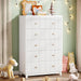 Fluted Dresser for Bedroom, Kids Dresser Cabinet with 6 Drawers