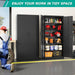 Black Storage Cabinet 72X36X18 Metal Garage Organizer