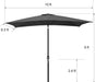 Rectangular Patio Umbrella, Table Market Umbrella with Tilt and Crank, Outdoor Umbrella for Garden, Deck, Backyard, Pool and Beach