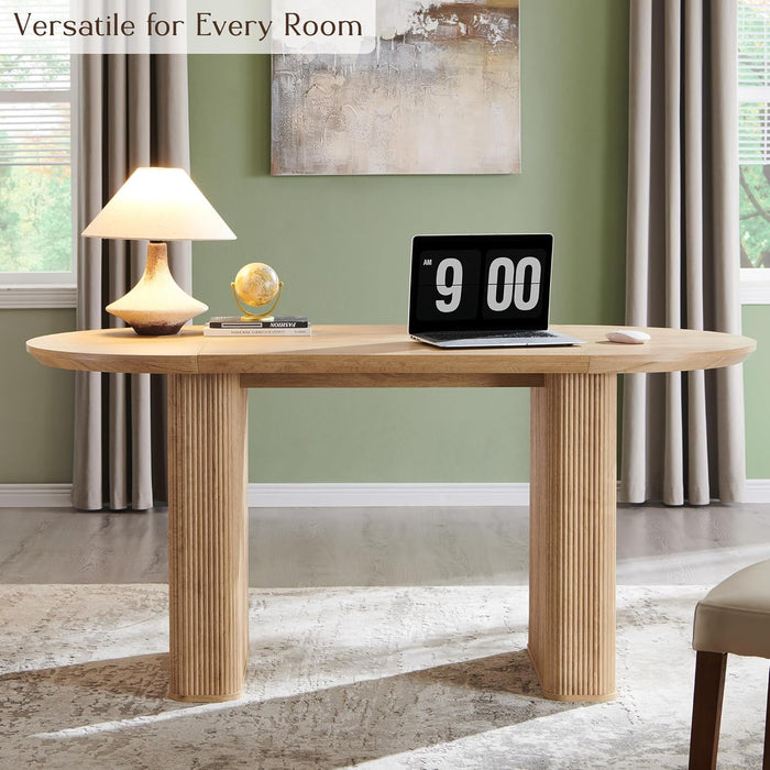SixtyThreeInch Oval Dining Table Natural Oak Pedestal