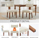 Modern Farmhouse Oval Dining Table Set for 4, 71 Inch Wood Grain Kitchen Table & Beige Upholstered Dining Chairs with Curved Back & Solid Wood Legs, Kitchen Living Room Furniture Set(Walnut)