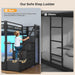 Black FullOverFull Bunk Bed LEDLighting Quality Durable