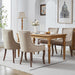 Modern Dining Chairs Set of 4, High Back Dining Chairs Side Chairs with Solid Wood Legs, Upholstered Fabric Dining Room Chairs for Dining Room Kitchen, Beige