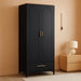 75In Black Industrial Pantry Cabinetry With Drawers