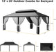 20x12 Hardtop Gazebo AluminumFrame Outdoor Gray Weatherproof
