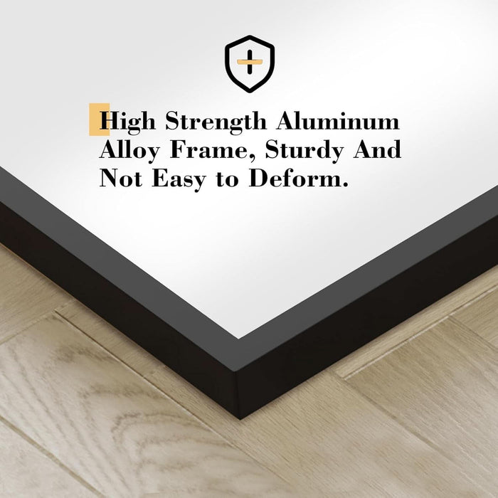 Full Length Mirror 59"X17" Full Body Floor Mirror for Bedroom or Cloakroom, Can Stand Alone, Hang or Lean against Wall, Tall Wall Mirror with Stand and Sleek Aluminum Alloy Thin Frame