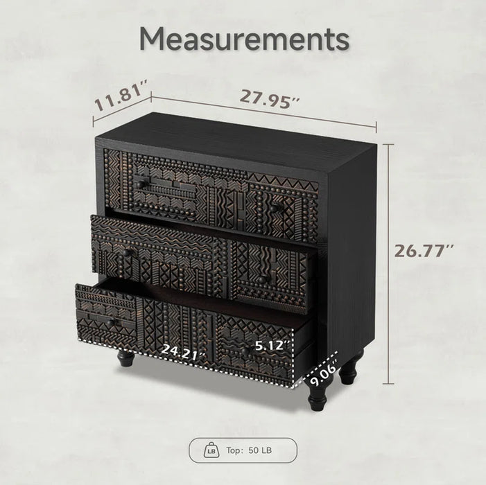 Vintage Farmhouse 3-Drawer Dresser