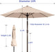 10FT Outdoor Patio Umbrella, Market Table Umbrella with Push Button Tilt and Crank, 8 Sturdy Fiberglass Ribs, UV Protection for Pool, Lawn, Deck, Backyard, Garden (Beige)