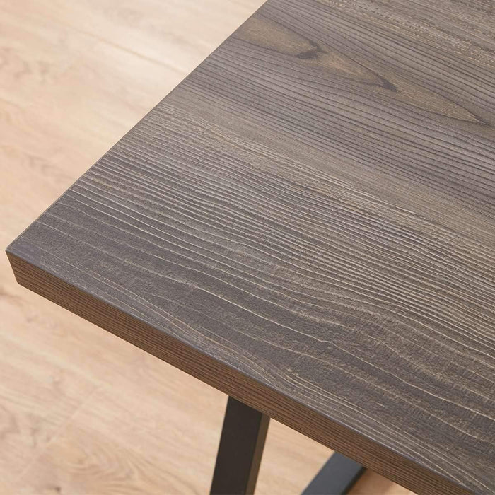 Large Rustic Grey Computer Desk, Metal and Wood Home Office Desk, Industrial Vintage Soho Study Writing Table, Big Long PC Desk Workstation for Livingroom Bedroom, Dark Gray Oak, 60 Inch Wide