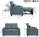 BlueGrey Ultracomfy Convertible Futon SofaBed USBPorts