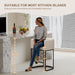 26" H Counter Height Bar Stools Set of 2, Modern Barrel Counter Stools with Backrest and Arms, Linen Fabric Upholstered Accent Barstools for Kitchen Island,Support 450 LBS (Beige)