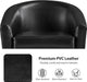 Barrel Chairs Set of 2, Faux Leather Club Armchairs, PU Leather Accent Chairs with Soft Padded Seat for Living Room Bedroom Waiting Reading Room, Black