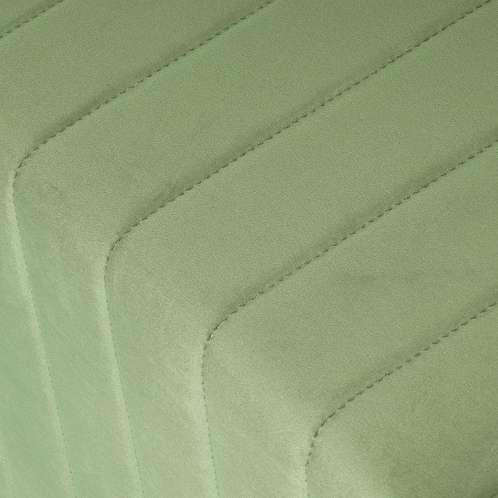 Modern Channel Tufted Velvet Ottoman Home Décor|Ottoman for Living Room & Bedroom - Green