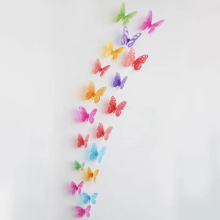 18Pcs/Set 3D Crystal Butterfly Wall Sticker Beautiful Butterflies Art Decals Home Decor Stickers Wedding Decoration on the Wall