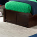 Concord Twin XL Size Platform Bed with Footboard & Storage Drawers in Walnut