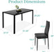 7-Piece Glass Dining Set, Modern Kitchen Table Furniture for Dining Room, Dinette, Compact Space-Saving W/Glass Tabletop, 6 Upholstered PU Chairs, Metal Steel Frame - Black