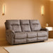 Manual Recliner 3 Seat Sofa Couch, Soft Fabric 3 Seater Reclining Couch Chair, Vintage Rivet Mid-Century Design Furniture for Living Room, Meeting Room, Brown