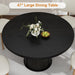 47" round Dining Table for 4-6, Farmhouse Kitchen Table, Black | Dining Table with 2-Layer Storage Shelf and Drawer, Circle Dinner Table for Dining Room, Kitchen, Living Room (Table Only)