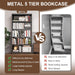 Metal Bookcase and Bookshelf, 66 in Tall Black Bookshelf with 4 Adjustable Storage Shelves, Large Deep Bookcase for Home, Library, Office, Bedroom, School