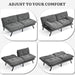 SlateGrey 70Inch Transformable Futon Sofa Bed StainResistant