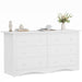 Dresser for Bedroom, 6 Drawer Wood Dresser, White