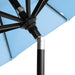 12-Year-Non-Fading, 9Ft Premium Sunbrella Patio Umbrella, Hand-Crank, Button-Tilt, Black Frame, Air Blue Fabric