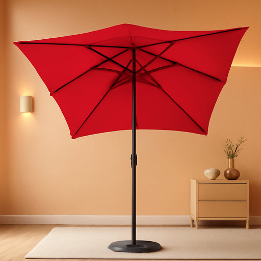 Rectangular Patio Umbrella, Table Market Umbrella with Tilt and Crank, Outdoor Umbrella for Garden, Deck, Backyard, Pool and Beach