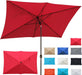 Rectangular Patio Umbrella, Table Market Umbrella with Tilt and Crank, Outdoor Umbrella for Garden, Deck, Backyard, Pool and Beach