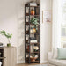 Tall Slim SevenTier Bookshelf CornerDisplayShelf Brown