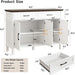 48 Inch Buffet Cabinet with Storage, off White&Walnut