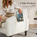 Beige Upholstered Midcentury Modern Compact Accent Chair