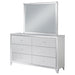 Larue 6-Drawer Rectangular Wood Dresser with Mirror Silver