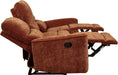 Home Furnishings - Navarro - Wood and Metal - Reclining Sofa with Channel-Tufted Backrest, Foam Padding, Attached Cushions and Manual Recline - Living Room - Burnt Orange - 609574