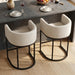 Counter Height Bar Stools Set of 2, 24 Inch Seat Height Barstools for Dining Room, Fabric Upholstered Bar Chair for Kitchen Island, Linen Counter Stools with Metal Legs, Beige