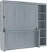 Murphy Bed Wall Bed, Fold-Down Wall-Mounted Bed with Desk and Bookshelf, Space-Saving Guest for Small Rooms, Easy Assembly, Full/Queen Size (Gray, Full)