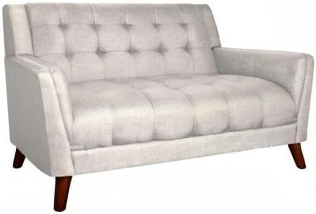 Mid-Century Modern Fabric Loveseat Beige