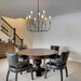 Black Gold Nine Light Candle Chandelier DiningRoom