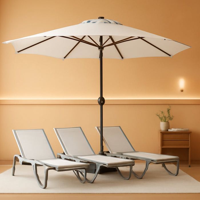 15FT Large Patio Umbrella with Base, Double Sided Rectangular Outdoor Umbrella with Sturdy Fiberglass Ribs, UPF 50+ Sun Protection, Wind-Resistant, Waterproof Fade-Resistant Fabric for Pool, Garden, Backyard, Deck(Creamy-White)