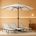 15FT Large Patio Umbrella with Base, Double Sided Rectangular Outdoor Umbrella with Sturdy Fiberglass Ribs, UPF 50+ Sun Protection, Wind-Resistant, Waterproof Fade-Resistant Fabric for Pool, Garden, Backyard, Deck(Creamy-White)
