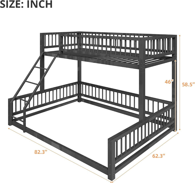 Twin XL Over Queen IndustrialStrength Metal BedFrame