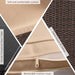 4 Piece Patio Furniture Set, Outdoor Rattan Conversation Set with Coffee Table, outside Wicker Sectional Sofa Couch with Cushion, Brown and Khaki