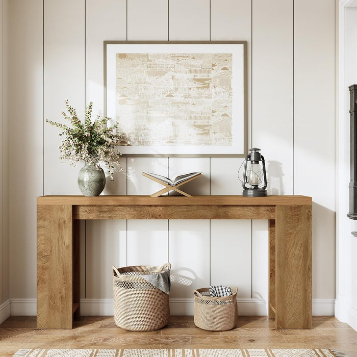 70.9-Inch Long Console Table, Narrow Sofa Table behind the Couch, Farmhouse Console Table for Living Room, Entryway, Hallway