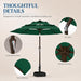 10Ft Patio Umbrella, 3-Tier Vented Outdoor Table Umbrella with 8 Sturdy Fiberglass Ribs, Windproof Market Umbrella with Push Button Tilt and Crank, UV Protection for Deck, Pool, Forest Green