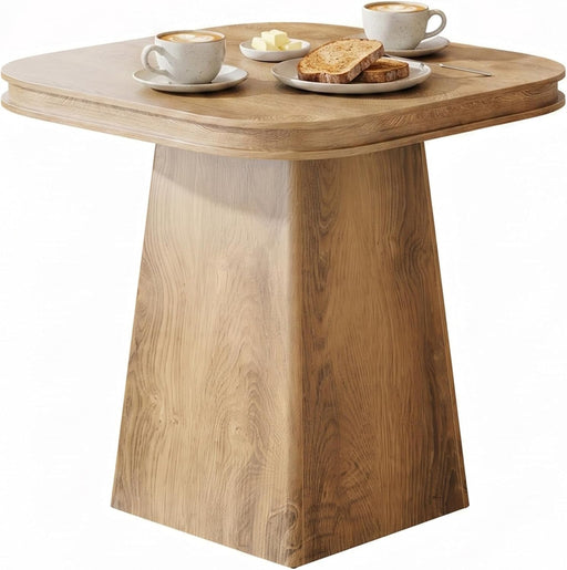 Natural Walnut Wood Farmhouse Dining Table Pedestal