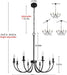 8-Light Black Chandeliers for Dining Room, Dining Room Light Fixtures, Farmhouse Candle Chandeliers for Kitchen, Living Room, Foyer, Entryway, Staircase