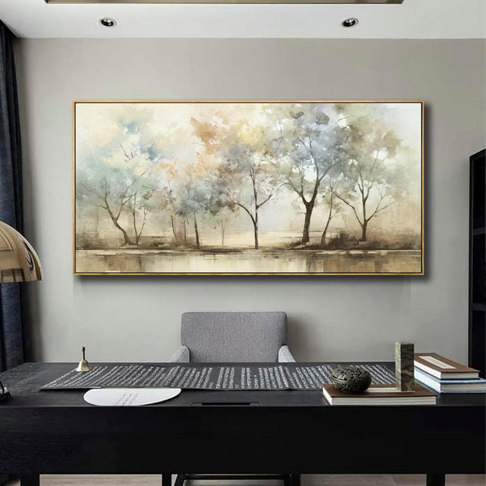 Abstract Wall Art Artwork Retro Trees Pictures Decor Canvas Painting Framed Ready to Hang Living Room Bedroom and Office Wall Decor 20X40 Inch