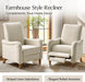 Farmhouse Curved Recliner Chair with Spindle Legs, Linen