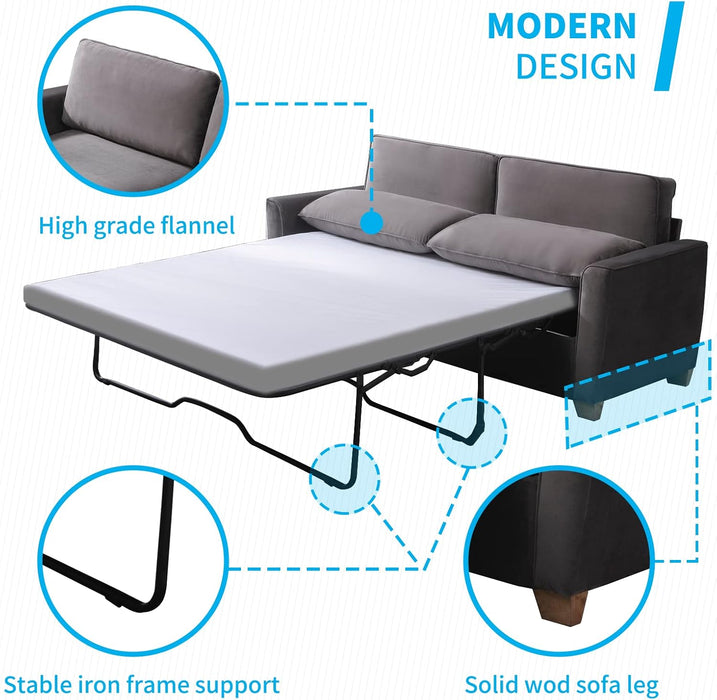 Queen Size Sleeper Sofa Bed DarkSlateGrey StainResistant