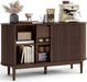 55" Sideboard Buffet Cabinet,Tambour Sliding Doors & Drawer